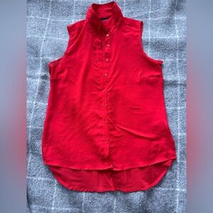 Chic Red Sleeveless Blouse